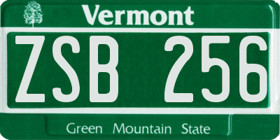 VT license plate ZSB256