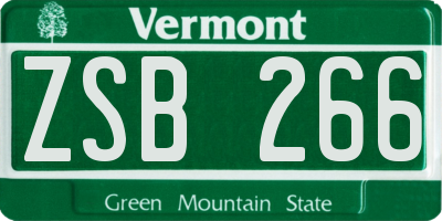 VT license plate ZSB266