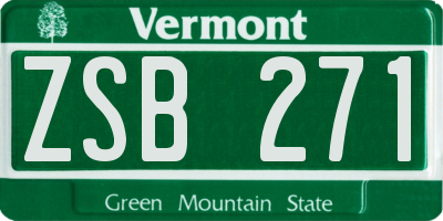 VT license plate ZSB271