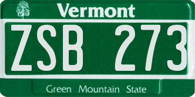 VT license plate ZSB273