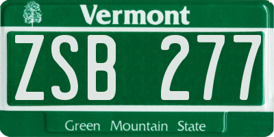 VT license plate ZSB277