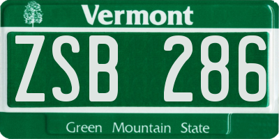 VT license plate ZSB286
