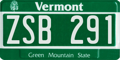 VT license plate ZSB291