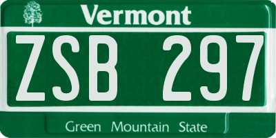 VT license plate ZSB297