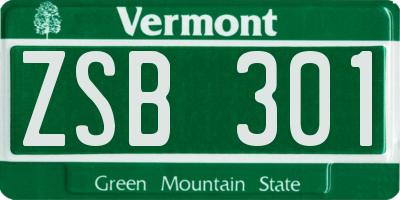 VT license plate ZSB301