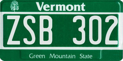 VT license plate ZSB302