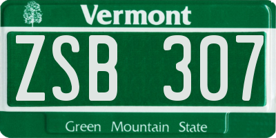 VT license plate ZSB307