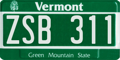 VT license plate ZSB311