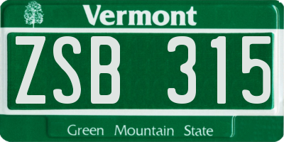 VT license plate ZSB315