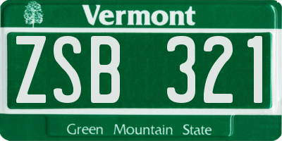 VT license plate ZSB321