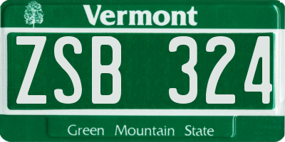 VT license plate ZSB324