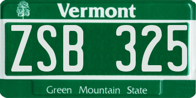 VT license plate ZSB325