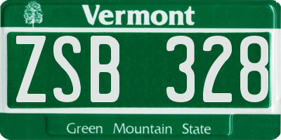 VT license plate ZSB328