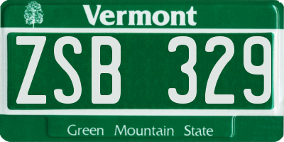 VT license plate ZSB329