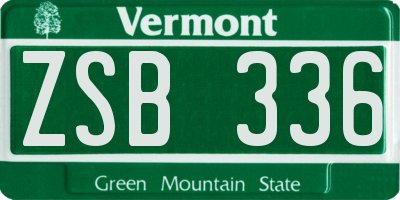VT license plate ZSB336