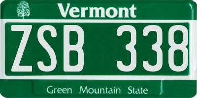 VT license plate ZSB338