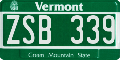 VT license plate ZSB339