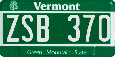 VT license plate ZSB370