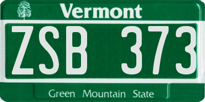 VT license plate ZSB373