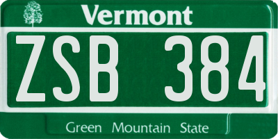 VT license plate ZSB384