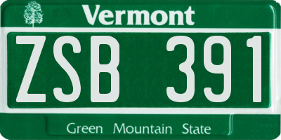 VT license plate ZSB391