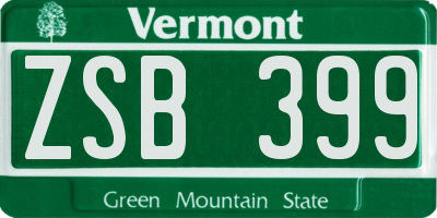 VT license plate ZSB399