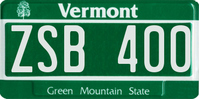 VT license plate ZSB400