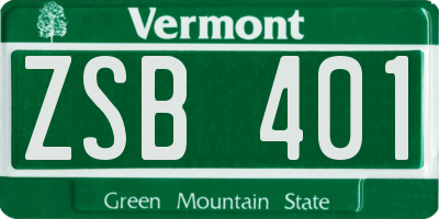 VT license plate ZSB401