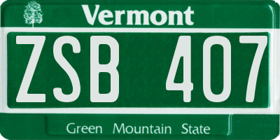VT license plate ZSB407