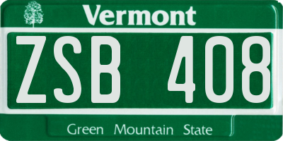 VT license plate ZSB408