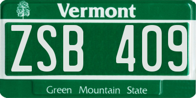 VT license plate ZSB409
