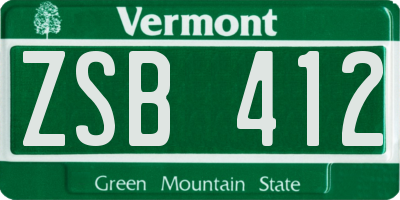 VT license plate ZSB412