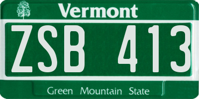 VT license plate ZSB413