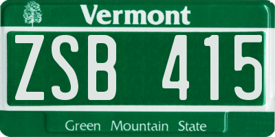 VT license plate ZSB415