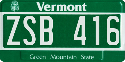 VT license plate ZSB416