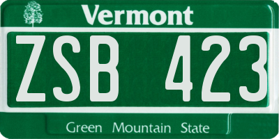 VT license plate ZSB423