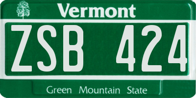 VT license plate ZSB424