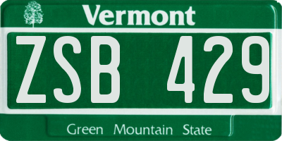 VT license plate ZSB429
