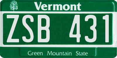 VT license plate ZSB431