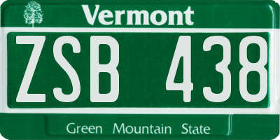 VT license plate ZSB438