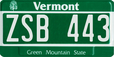 VT license plate ZSB443