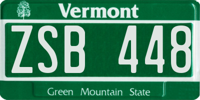VT license plate ZSB448