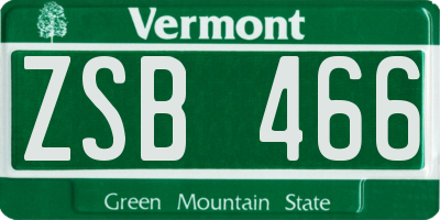 VT license plate ZSB466