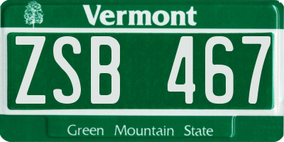VT license plate ZSB467
