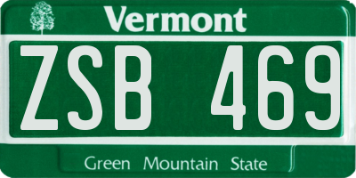 VT license plate ZSB469