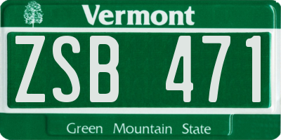 VT license plate ZSB471