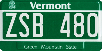 VT license plate ZSB480