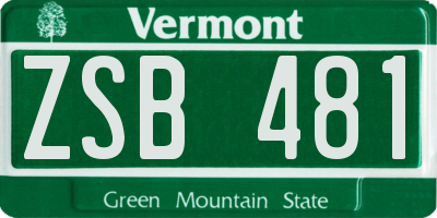 VT license plate ZSB481