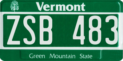 VT license plate ZSB483