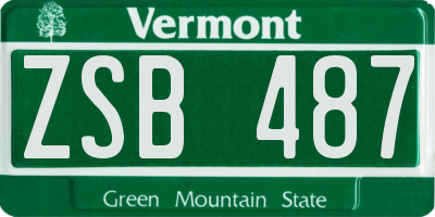 VT license plate ZSB487